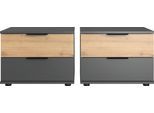 Nachtkonsole WIMEX "Gibraltar", grau (artisan, eiche, nachbildung, graphit), B:52cm H:40cm T:38cm, Holzwerkstoff, Sideboards, Nachtkonsole, in 2 Höhen, wahlweise im 2er Set