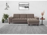 Ecksofa SIT & MORE "Westham L-Form", grau (taupe), B:275cm H:88cm T:172cm, 90% Polyester 10% Polyamid, Sofas, Ecksofa, Recamiere, mit oder ohne Bettfunktion, Bettkasten, Füße wengefarben