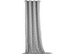 Vorhang WECKBRODT "Jasper" Gr. 1, grau, B:140cm H:245cm, Jacquard, Polyester, Gardinen, Vorhang, Jacquard, Ösen, toller 3D-Effekt, blickdicht, Gardine, Store