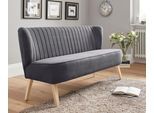 2-Sitzer HOME AFFAIRE "Campi", grau (anthrazit), B:140cm H:81cm T:67cm, 92% Polyester, 8% Nylon, Sofas, 2-Sitzer, bequemes Küchensofa, frei im Raum stellbar