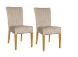 4-Fußstuhl HOME AFFAIRE, beige (natur geölt, latte 06, natur, terra 06), B:46cm H:93cm T:64cm, Massivholz, Polyester, Stühle, 4-Fußstuhl, vertikale Nähte in der Rückenlehne