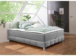 Boxspringbett HOME AFFAIRE "Vaasa", grau, B:146cm L:206cm, Komplettbetten, Boxspringbett, für Dachschrägen geeignet, inkl. Bettkasten und Topper
