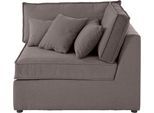 Sofa-Eckelement OTTO HOME "Florid", grau (taupe), B:99cm H:75cm T:100cm, Baumwollmix (60% Baumwolle/40% Leinen);Struktur fein (100% Polyester);Samtoptik (100% Polyester);Samtvelours (100% Polyester);Struktur (100% Polyester);Struktur recycelt (100% recyceltes Polyester), Polsterelemente, Sofa-Eckelement, Teil eines Modulsofas, fester Sitzkomfort, auch in Cord