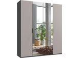 Kleiderschrank WIMEX "Oxford by fresh to go, in 3 Breiten, Made in Germany", grau (grafit, saharagrau), B:200cm H:236cm T:58cm, Holzwerkstoff, Schränke, Kleiderschrank, mit hochwertigen Falttüren für den perfekten Überblick