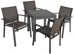 Garten-Essgruppe GARDEN PLEASURE "ELENA", grau (anthrazit, anthrazit, anthrazit), B:165cm H:89cm T:330cm, Aluminium, Kunststoff, Sitzmöbel-Sets, Garten-Essgruppe, mit ausziehbarem Tisch