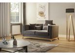 2,5-Sitzer HOME AFFAIRE "Viva", braun (nougat), B:183cm H:84cm T:93cm, 95% Polyester, 10% Polyamid, Sofas, 2 5-Sitzer, wahlweise mit Holzrahmen aus Eiche