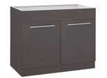 Spülenschrank WIHO KÜCHEN "Flexi2", grau (front und korpus: anthrazit), B:100cm H:85cm T:57cm, Schränke, Spülenschrank, Breite 100 cm