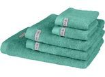 Handtuch Set ROSS "Sinfonie", blau (karibik), 5 Stk., Frottier, Frottier, Obermaterial: 100% Baumwolle, Handtuch-Sets, Handtuch Set, beinhaltet Handtücher, Badetuch und Gästetücher
