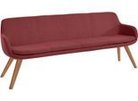 Essbank MUSTERRING "Tavia", rot (bordeaux, wildeiche), B:200cm H:87cm T:66cm, 100% PES, Sitzbänke, Essbank, Stativgestell Wildeiche massiv geölt, Breite 180, 200 oder 220 cm