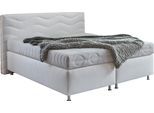 Boxspringbett "Sigma", weiß, B:175cm L:210cm, Bezug Bett: Microvelours (100% Polyester) oder Feinstruktur (100% Polyester);Bezug Bonnell-Federkernmatratze: 100% Polyester;Bezug Kaltschaummatratze: 100% Polyester;Bezug Tonnentaschenfederkernmatratze: 80% Baumwolle, 20%Polyester, WESTFALIA SCHLAFKOMFORT, Komplettbetten, Boxspringbett