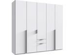 Drehtürenschrank WIMEX "Mugano", weiß, griffe alufarben, B:225cm H:208cm T:58cm, Holzwerkstoff, Schränke, Drehtürenschrank, in vielen Breiten, 208 oder 236 cm hoch, Made in Germany