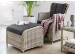 Gartenlounge-Set DESTINY "LUNA CASA", weiß (vintage weiß, anthrazit), B:60cm H:87cm T:71cm, Polyrattan, Sitzmöbel-Sets, Gartenlounge-Set, Polyrattan, Sessel mit Fußhocker, inkl. Auflagen
