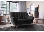 2-Sitzer EXXPO - SOFA FASHION "Scandi, bequem, aufwendige Rückenpolsterung für mehr Sitzkomfort", grau (anthrazit), B:137cm H:92cm T:92cm, Sofas, 2-Sitzer, akuelle Farben in hochwertige Bezugsqualitäten, Holzfuß
