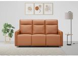 3-Sitzer DOREL HOME "Lugo, Kinosofa mit Reclinerfunktion in Kunstleder und Webstoff", braun (cognac), B:180cm H:102cm T:86cm, Sofas, 3-Sitzer, mit manueller Relaxfunktion in 2 Sitzen