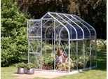 Gewächshaus VITAVIA "Orion 5000", silber (silberfarben), B:201,5cm H:231cm T:257cm, Gewächshäuser, Gewächshaus, Alu-Profile, 3 mm Sicherheitsglas, Kunststoffscheiben Rundungen
