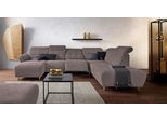Wohnlandschaft HOME AFFAIRE "Manhattan U-Form", grau (taupe), B:345cm H:102cm T:247cm, Luxus Microfaser2 (90% Polyester, 10% Polyamid);Flachgewebe (100% Polyester);Luxus-Microfaser1 (100% Polyester), Sofas, Wohnlandschaft, 2 Sitze mit elektrischer Relaxfunktion, verstellbare Armlehnen