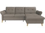 Ecksofa SIT & MORE "Göteborg", grau (delphine), B:268cm H:90cm T:176cm, Sofas, Ecksofa, Sitztiefenverstellung und Federkern, wahlweise mit Bettfunktion