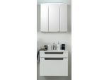 Badmöbel-Set WELLTIME "Siena", braun (eichefarben, dunkelsilberfarben, weiß), Kastenmöbel-Sets, Badmöbel-Set, Spiegelschrank inklusive LED-Beleuchtung, Breite 60 cm