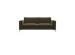 2,5-Sitzer FLEXLUX "Fiore, super Sitzkomfort durch Kaltschaum", grün (moss grün), B:196cm H:85cm T:92cm, 100% Polyester, Sofas, 2 5-Sitzer, breite Armlehnen, Füße Alu+ Eiche
