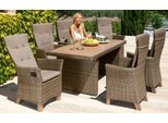 Garten-Essgruppe MERXX "Toskana Deluxe", beige (natur), Obermaterial: 100% Polyester. Füllung: 100% Polyurethan, Sitzmöbel-Sets, Garten-Essgruppe