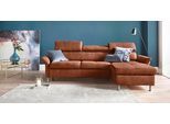 Ecksofa EXXPO - SOFA FASHION "Maretto, bequem & komfortabel, bodenfrei, Breite 257cm, L-Form", braun (schoko), B:257cm H:96cm T:167cm, Luxus-Microfaser (100% Polyester), Sofas, Ecksofa, inkl. Kopf- bzw. Rückenverstellung, wahlweise mit Bettfunktion