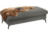 Polsterhocker W.SCHILLIG, grau (grau r66), B:141cm H:42cm T:70cm, Chenille-Flachgewebe R66 (85% Polyester, 15% Nylon), Hocker, Polsterhocker, Füße in Schwarz pulverbeschrichtet