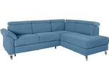 Ecksofa SIT & MORE "Arngast L-Form", blau (hellblau), B:245cm H:84cm T:194cm, Sofas, Ecksofa, inklusive Kopfteilverstellung und Federkern