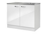 Spülenschrank OPTIFIT "Agos", weiß, B:100cm H:84,8cm T:60cm, Holzwerkstoff, Schränke, Spülenschrank