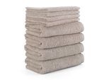 Handtuch Set MÖVE "Superwuschel 100% Premium Cotton Baumwolle", weiß (cashmere), 8, Walkfrottier, Walkfrottier, Obermaterial: 100% Baumwolle, Handtuch-Sets, Handtuch Set, Spar-Set, Made in Germany, Handtuch Set mit Bordüre, einfarbig, weich