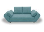 Schlafsofa HOME AFFAIRE "Jadelyn mit klappbaren Armlehnen, Bettsofa mit Federkern, Breite 250cm", blau (türkis), B:250cm T:97cm, 100% Polyester, Sofas, Schlafsofa, Federkern, Cord-Bezug, incl. 2 Armlehnkissen, Liegefläche 97x250 cm