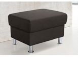Hocker TRENDMANUFAKTUR "Rondo, Polsterhocker zur Serie, Breite 67 cm, Füße chromfarben", braun, B:67cm H:46cm T:53cm, Microfaser PRIMABELLE (100% Polyester);Kunstleder SOFTLUX;Struktur (54% Polyacryl, 46% Polyester);NaturLEDER (echtes Rindsleder) im Sitz, Korpus in Kunstleder SOFTLUX, Hocker, Hocker, Fußhocker wahlweise mit Federkern, in verschiedenen Bezügen bestellbar
