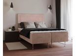 Boxspringbett HOME AFFAIRE "Hacer", lila, B:121cm L:208cm, 100% Polyester, Komplettbetten, Boxspringbett, Topper, H2 oder H3 und in Breiten 70,80,90,120,140,160,180 wählbar