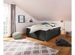 Boxbett HOME AFFAIRE "Alexis", grau (anthrazit), B:160cm L:200cm, Struktur fein (100% Polyester), Komplettbetten, Boxbett, ohne Kopfteil - ideal für Räume mit Dachschrägen; in 4 Breiten