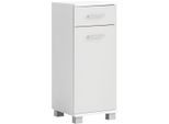 Seitenschrank WELLTIME "Palermo, Breite 30 cm", weiß (mattweiß), B:30,3cm H:75,3cm T:32,6cm, FSC-zertifizierter Holzwerkstoff, Schränke, Seitenschrank, Wechselbarer Türanschlag, Metallbeschläge