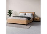 Bett VOX "SIMPLE, sehr strapazierfähig, hydraulischer Bettkasten oder Schublade", eiche, eiche, B:165cm H:119,6cm L:204,4cm, Betten, Bett, extrem hohe Belastbarkeit, robust und stilvoll, made in EU
