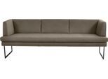 Polsterbank K+W KOMFORT & WOHNEN "Cube", grün (kaktus 21), B:229cm H:82cm T:67cm, Sitzbänke, Polsterbank, Hammerkissenoptik, 2 Breiten, Metallkufe schwarz