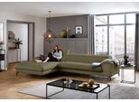 Ecksofa W.SCHILLIG "piedroo, Designsofa mit tollem Sitzkomfort, bequem, L-Form", grün (camouflage z69), B:343cm H:70cm T:193cm, Longlife Xtra-Leder Z69: Das feinnarbige, gedeckte Softleder Z69 besticht durch seine außergewöhnliche Weichheit im trendigen »Vintage-Look«, Hautstärke 0, 9 - 1, 1 mm, Sofas, Ecksofa, Kopfteilverstellung, wahlweise mit Sitztiefenverstellung, Breite 343cm