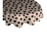 Tischdecke ADAM "Dots", lila, B:145cm L:145cm Ø:145cm, Bio-Baumwolle, Leinen, Tischdecken, Tischdecke, aus Leinen und Bio-Baumwolle