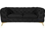 Chesterfield-Sofa HOME AFFAIRE "Glynis", grau (charcoal), B:185cm H:75cm T:99cm, Struktur (100% Polyester);Samtoptik (100% Polyester), Sofas, Chesterfield-Sofa, aufwändige Knopfheftung, moderne Chesterfield Optik, Fußfarbe wählbar