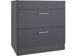 Kochfeldumbauschrank KOCHSTATION "KS-Milan", grau (anthrazit), B:80cm H:82cm T:60cm, Holzwerkstoff, Schränke, Kochfeldumbauschrank, Kochfeldumbau 80 cm, matte oder hochglänzende Fronten