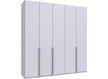 Kleiderschrank WIMEX "Mugano,in 5 Breiten,2 Höhen,2 Tiefen, viele Farben, Made in Germany", weiß, griffe alufarben, B:225cm H:236cm T:58cm, Holzwerkstoff, Schränke, Kleiderschrank, mit langen Griffen aus Metall, mit oder ohne Spiegel