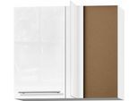 Eckhängeschrank OPTIFIT "Bern", weiß (weiß hochglanz, weiß), B:85cm H:70,4cm T:34,9cm, Schränke, Eckhängeschrank, Breite 85x45 cm, mit Metallgriff