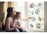 Fensterbild KOMAR "Frozen Springday Bubbles - Größe 30 x 30 cm, 2 Bogen", bunt, B:30cm L:30cm, Fensterbilder, Fensterbild, Fenstersticker, selbsthaftend