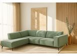 Ecksofa HOME AFFAIRE "LORCAN mit Metallfüßen, Breite 275 cm, weiches Sitzgefühl", grün (mint), B:275cm H:77cm T:210cm, Struktur weich: (85% Polyester, 15% Nylon), Sofas, Ecksofa, Metallfüße, Lederoptik, Struktur, Bouclé