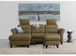 Ecksofa SIT & MORE "Mellum L-Form", grün (olive), B:250cm H:87cm T:163cm, 100% Polyester, Sofas, Ecksofa, Federkern, wahlweise mit Bettfunktion, Bettkasten und Armteilfunktion