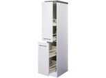 Apothekerschrank FLEX-WELL "Kopenhagen", weiß (weiß matt, beton grau), B:30cm H:162cm T:57cm, Holzwerkstoff, Schränke, Apothekerschrank, (B x H x T) 30 x 162 x 60 cm, mit 4 Ablagen