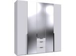 Drehtürenschrank WIMEX "Mugano", weiß, griffe schwarz, B:225cm H:236cm T:58cm, Holzwerkstoff, Schränke, Drehtürenschrank, in vielen Breiten, 208 oder 236 cm hoch, Made in Germany