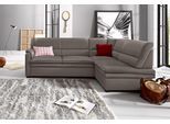 Ecksofa SIT & MORE "Pisa L-Form", grau (elefant), B:245cm H:89cm T:161cm, NaturLEDER (echtes Rindsleder), Korpus in Kunstleder SOFTLUX;Luxus-Microfaser (90% Polyester, 10% Polyamid);Struktur (100% Polyester);Luxus-Microfaser ALTARA NUBUCK (100% Polyester), Sofas, Ecksofa, mit Federkern, wahlweise mit Bettfunktion