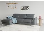 Ecksofa SIT & MORE "Sinatra L-Form", grau (dunkelgrau), B:258cm H:85cm T:170cm, 98% Polyester, 2% Polyamid, Sofas, Ecksofa, mit Recamiere, optinal mit Kopfteilverstellung und Armteilfunktion