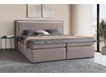 Boxspringbett COLLECTION AB "30 Jahre Jubiläums-Modell Athena", beige (taupe), B:193cm L:208cm, Holzwerkstoff, Spanplatte, Komplettbetten, Boxspringbett, in H2,H3 & H4, wahlweise mit LED-Leiste